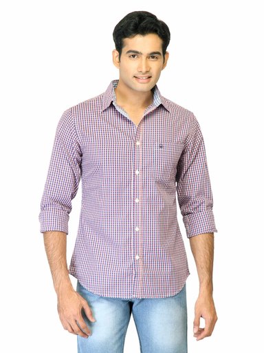 United Colors of Benetton Men Check Blue Shirts