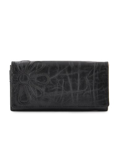 Lino Perros Women Flower Black Wallet