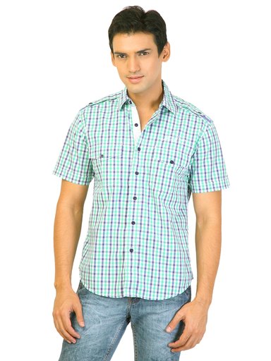 Lee Men Check Green Shirts