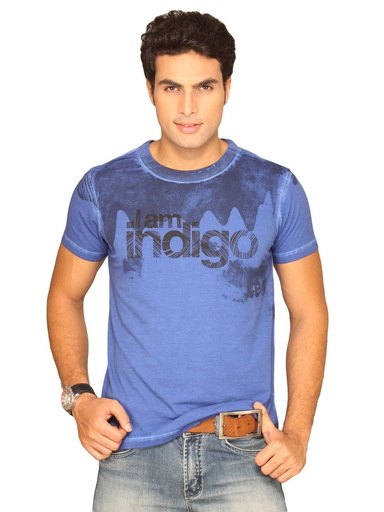 Lee Men's Indigo Blue White T-shirt