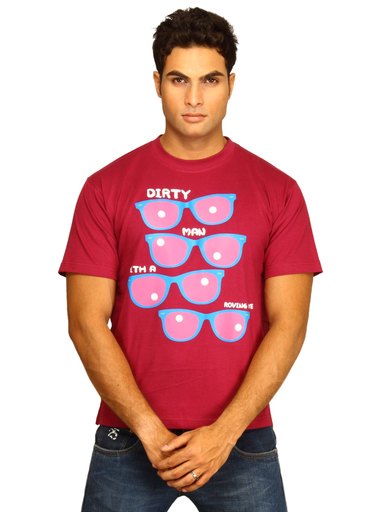 Tantra Men's Dirty Man Burgendy T-shirt