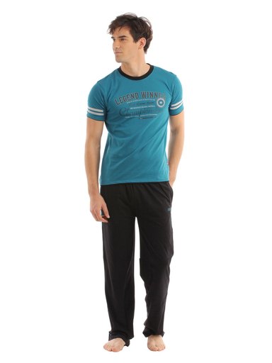 SDL by Sweet Dreams Men Blue Pyjama Set