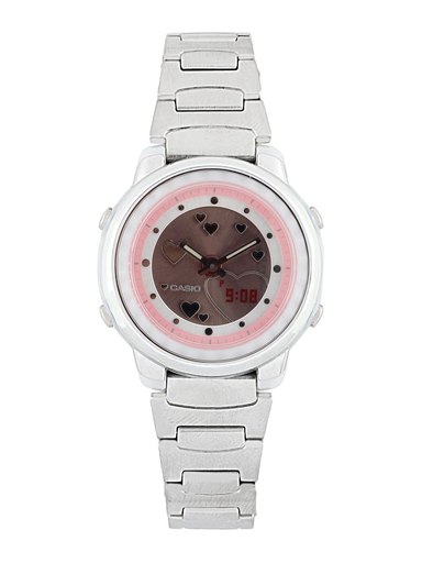 CASIO YOUTH Women Silver-Toned Analogue & Digital Watch AD111