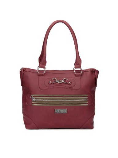 Lino Perros Women Leatherette Maroon Handbag