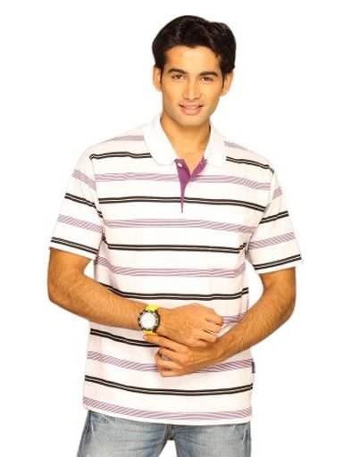 Classic Polo Men's White Stripes T-shirt