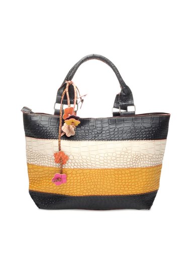 Kiara Women Yellow & Black Handbag