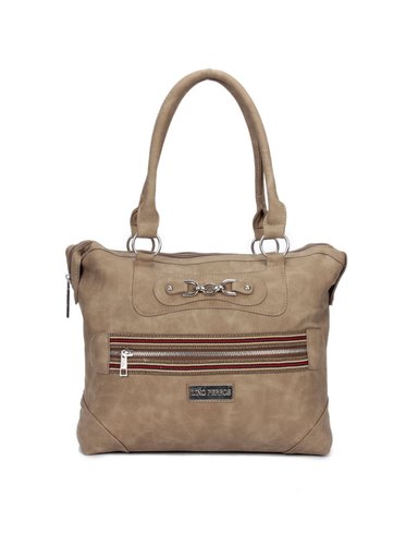 Lino Perros Women Leatherette Beige Handbag