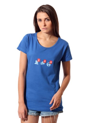 Tantra Women Blue Facebook T-shirt