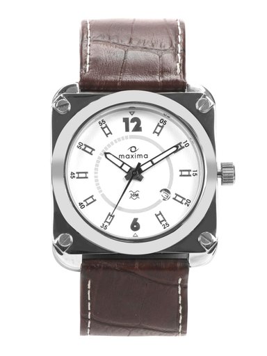 Maxima Men White Dial Attivo Watch
