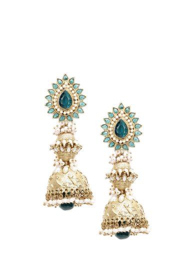 Royal Diadem Green Earrings