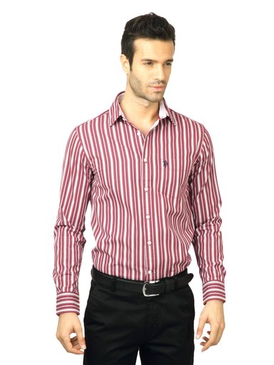 U.S. Polo Assn. Men Striped Red Shirt