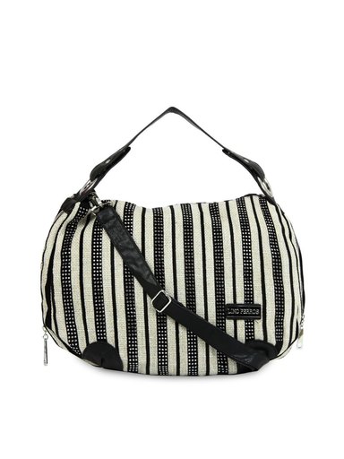 Lino Perros Women Beige and Black Handbag