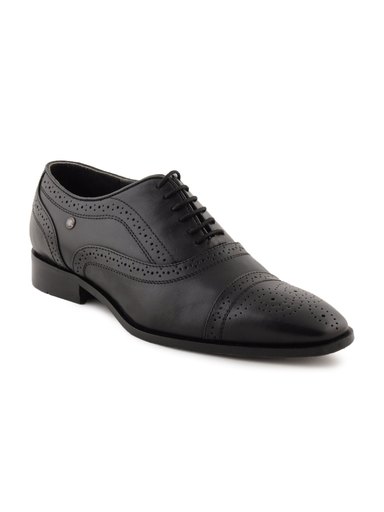 Enroute Men Leather Black Formal Shoes