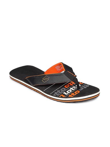 Lotto Men Black Flip Flops