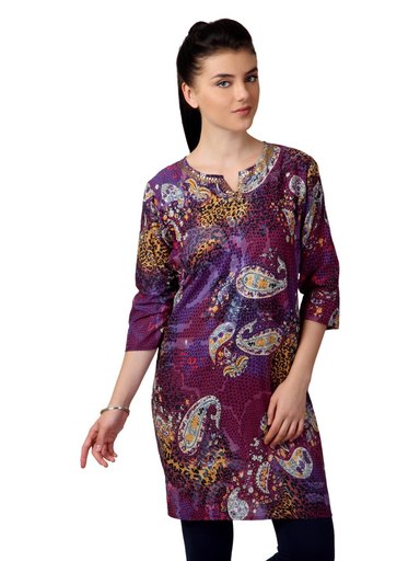 Shree Women Purple Printed Kurta