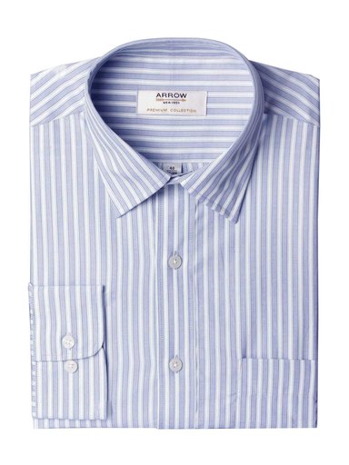 Arrow Men Stripes Blue Shirts