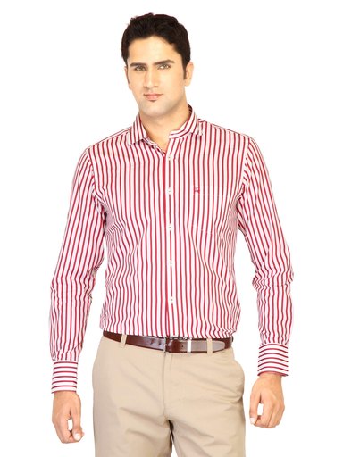 United Colors of Benetton Men Stripes White Shirts