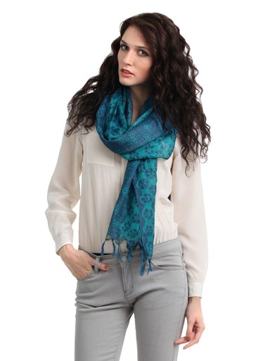 Fabindia Women Blue Stole