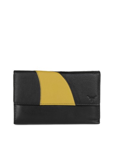 Hidekraft Women Black Leather Wallet
