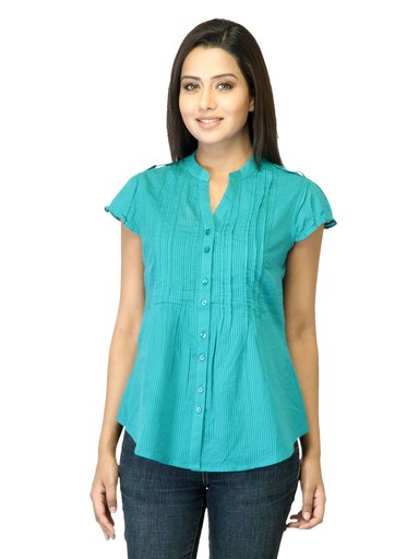 Arrow Woman Striped Teal Top