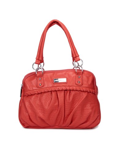 Lino Perros Women Leatherette Orange Handbag