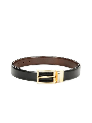 Turtle Men Black Reversible Leather Belt