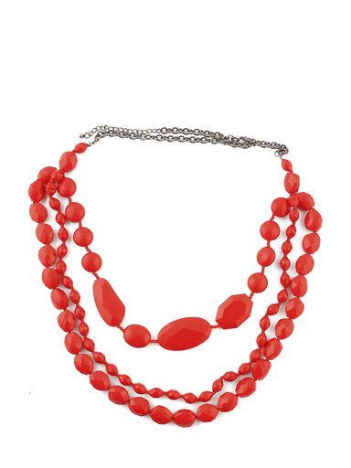 United Colors of Benetton Women Three Strands Red Necklace