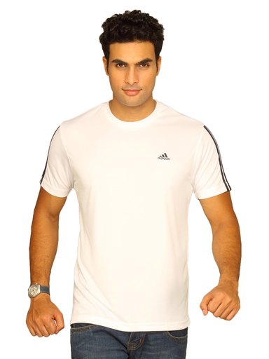 ADIDAS Men's Ess 3s Crew White T-Shirt