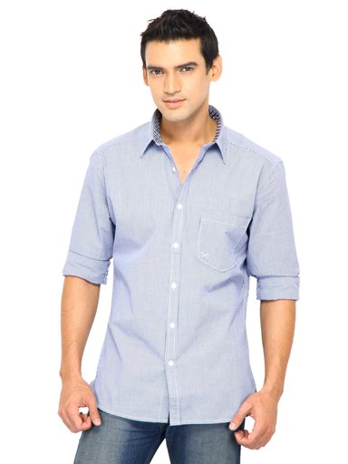 Scullers Men Check Blue Shirts
