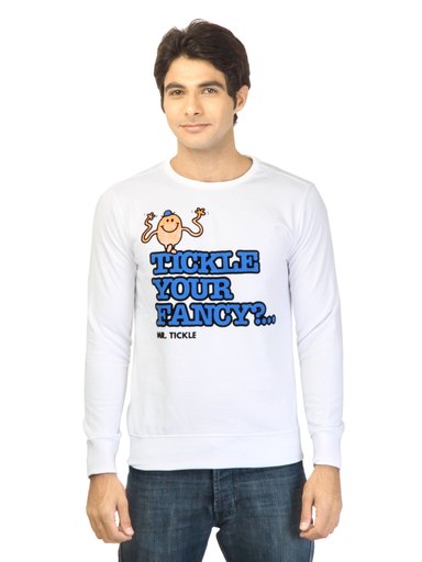Mr. Men Men Printed White Sweatshirt