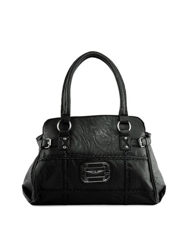 Lino Perros Women Leatherite Black Handbag