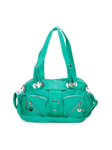 Kiara Women Quilted Leatherette Green Handbag