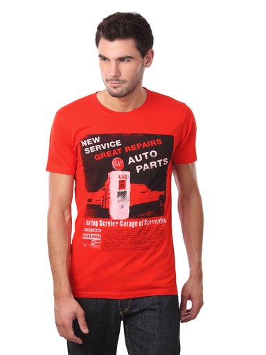 Jack & Jones Men Note Red T-shirt