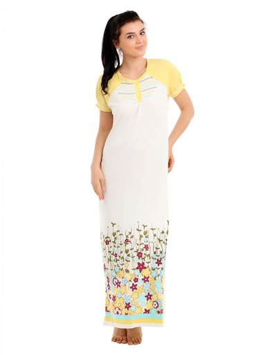 Red Rose Women Yellow Maxi Nightdress