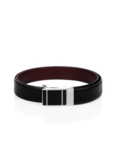 Turtle Men Reversible Leather Black Belt