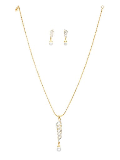 Estelle Women Gold Earring & Pendant Set