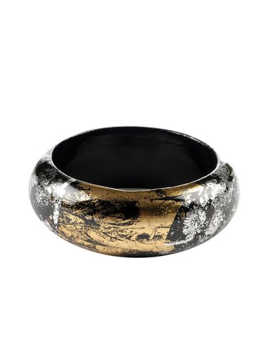 ToniQ Women Black Wooden Bangle