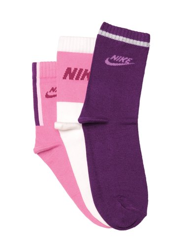 Nike Kids Unisex Sport Hi Quarter Pack of 3 Pink Socks