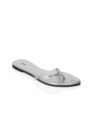 Puma Women Lily Thong Silver Flats