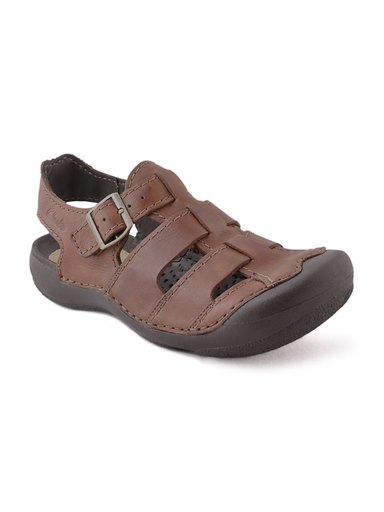 Clarks Men Leather Brown Sandals