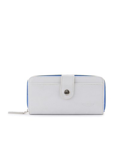 Lino Perros Women Blue Zip White Wallet