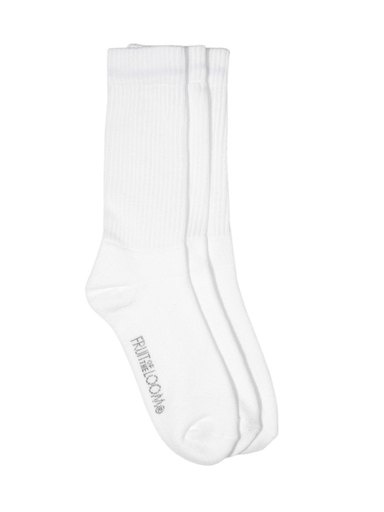 Fruit of the Loom Men White Pack of Three Socks