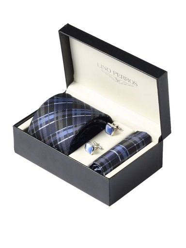 Lino Perros Men Formal Blue Accessory Gift Set
