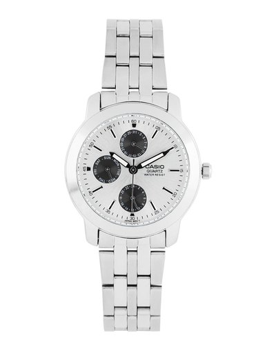 CASIO Enticer Men Silver-Toned Chronograph Watch A440