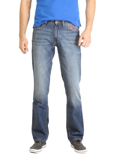 Locomotive Men Washed Blue Jeans