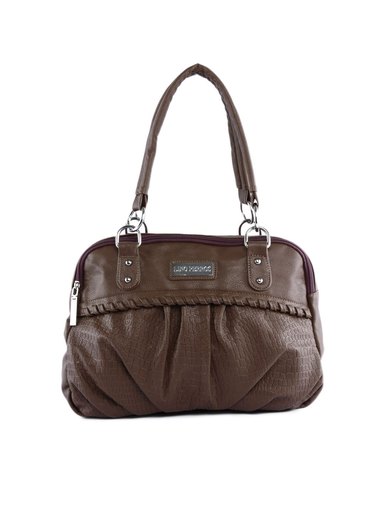 Lino Perros Women Leatherite Brown Handbag