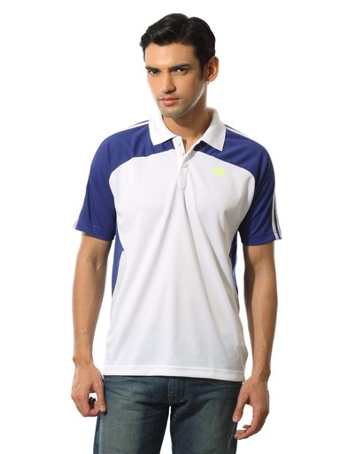 ADIDAS Men Polo White T-shirt