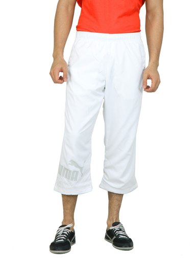 Puma Men Solid White Logo 3/4 Pants
