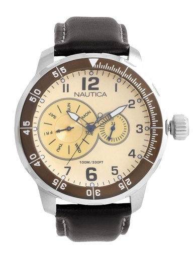 Nautica Men Beige Dial Chronograph Watch