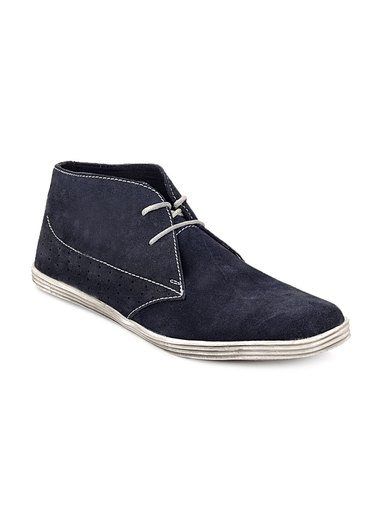 Ganuchi Men Navy Suede Casual Shoes